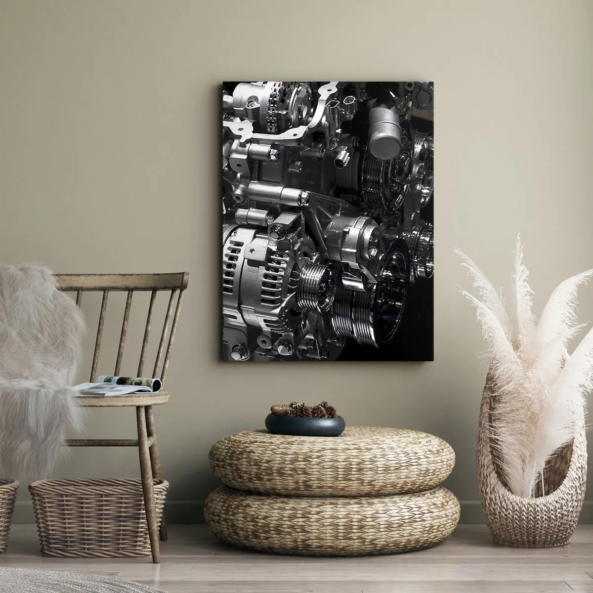 Canvastavla - Bild på duk - Stål, vacker, stark - 80x120 cm