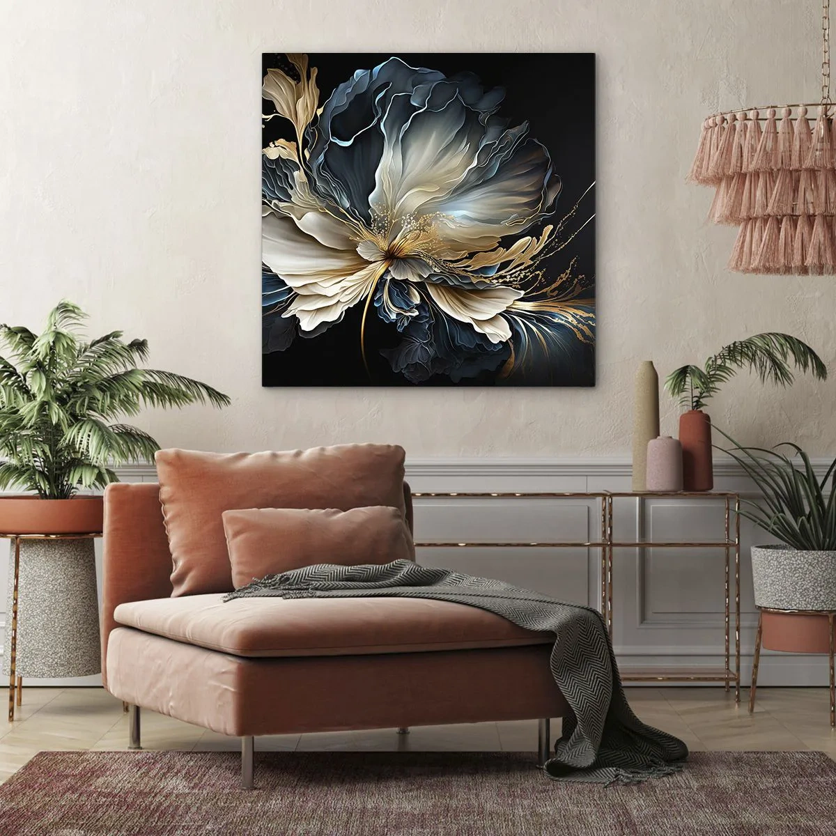 Canvastavla - Bild på duk - Sagolik ormbunksblomma - 60x60 cm