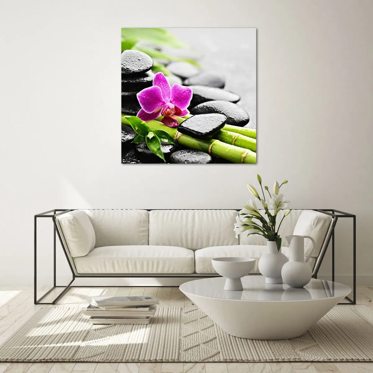 Glastavla - Bild på glas - Lugn balans - 60x60 cm