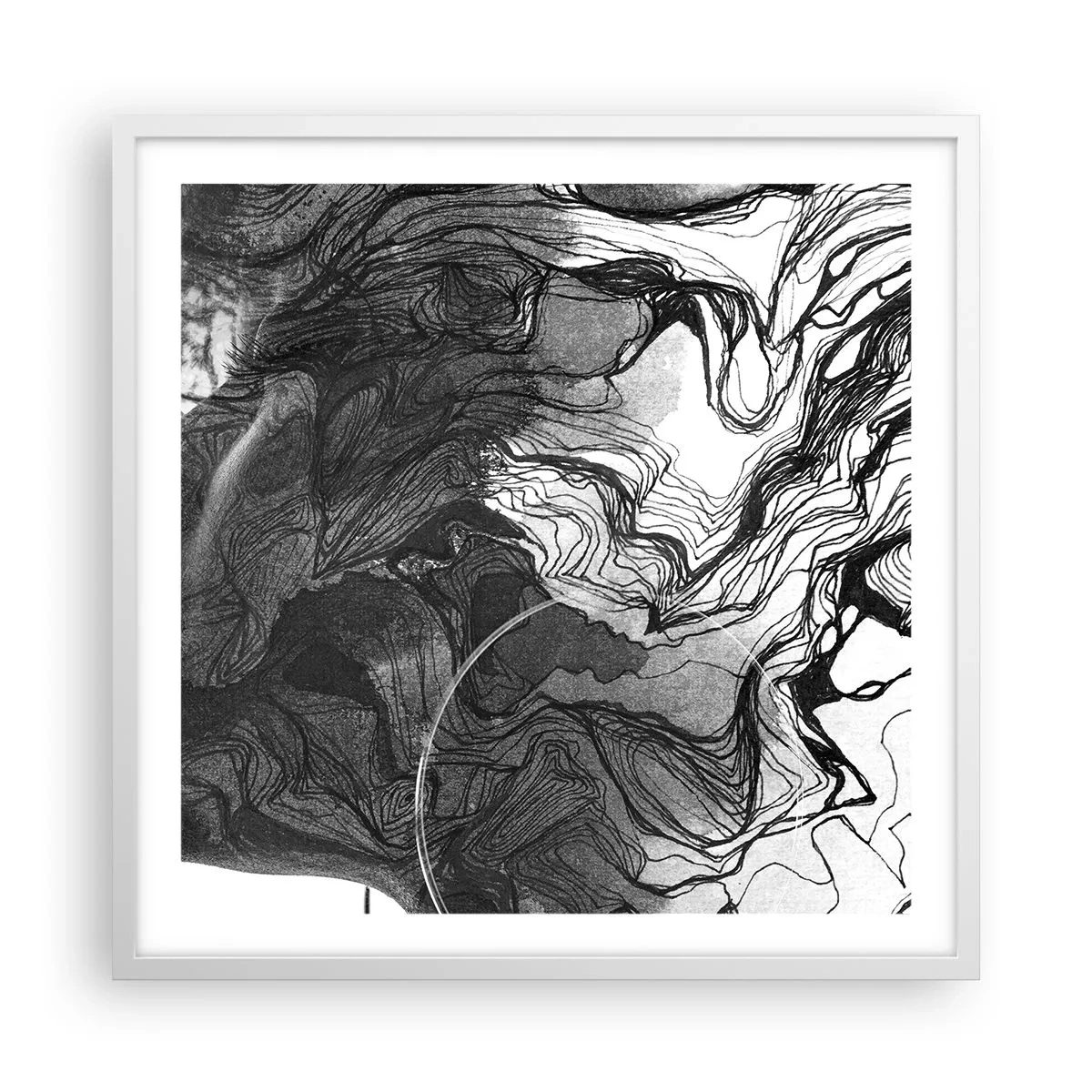Affisch i vit ram - Tilltrasslad i drömmarna - 60x60 cm