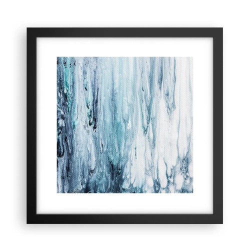 Affisch i svart ram - Blåa istappar - 30x30 cm