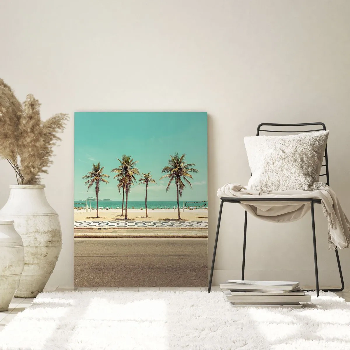 Glastavla - Bild på glas - På stranden - 50x70 cm