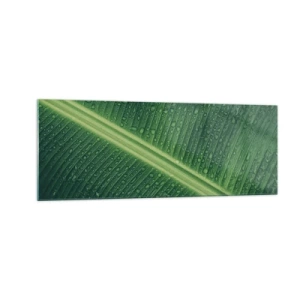 Glastavla - Bild på glas - Grönskans struktur - 140x50 cm