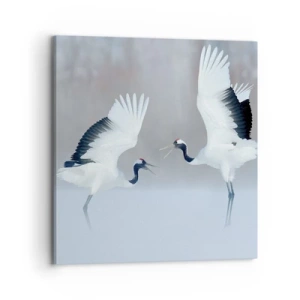 Canvastavla - Bild på duk - Dansen i dimman - 70x70 cm