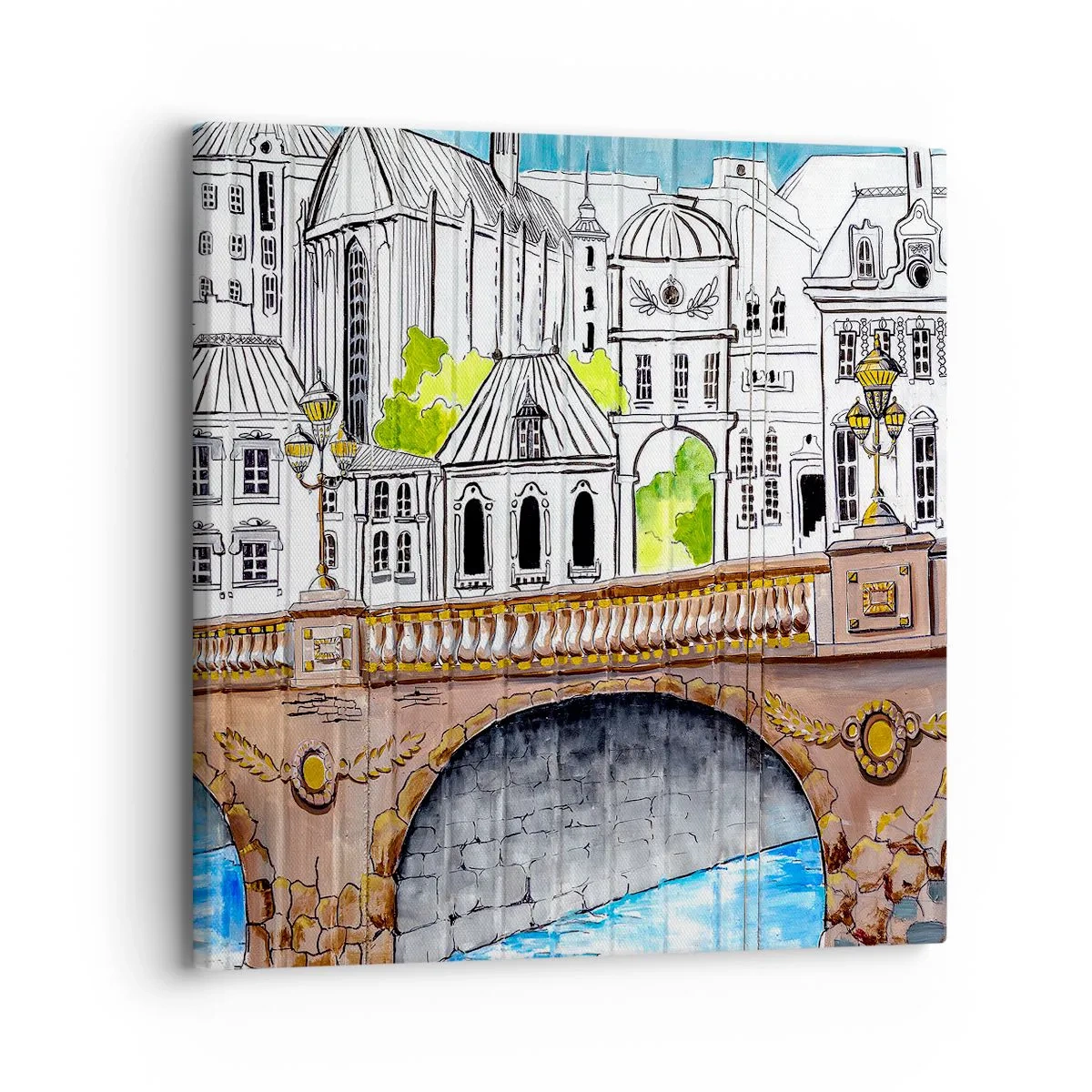 Canvastavla - Bild på duk - Stad som målad - 30x30 cm