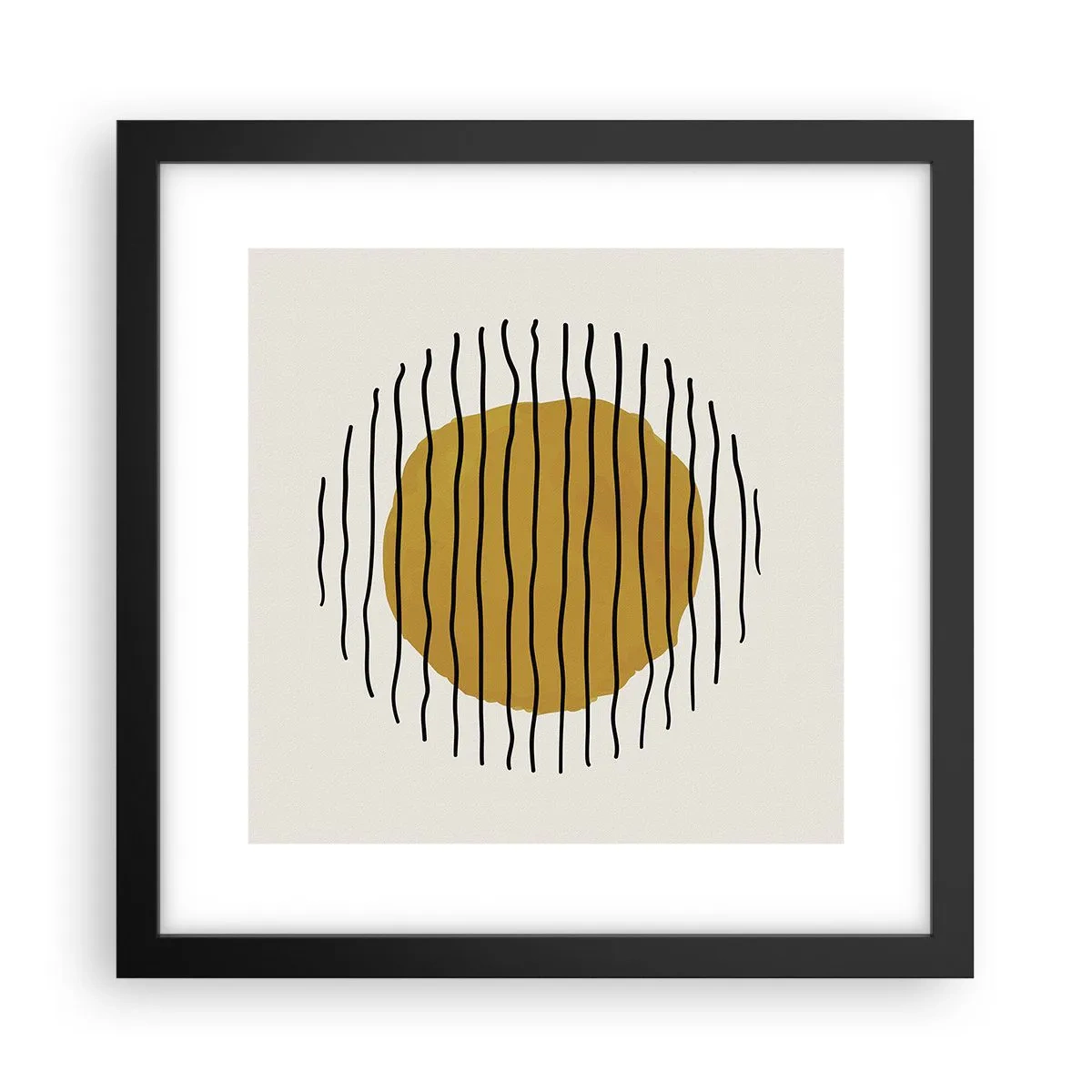 Affisch i svart ram - Abstraktion som darrar av glöd - 30x30 cm