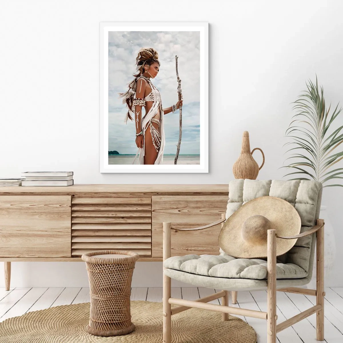 Affisch i vit ram - Tropikens drottning - 70x100 cm