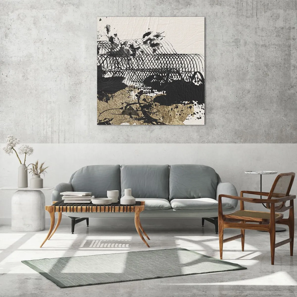 Glastavla - Bild på glas - Komposition med passion - 50x50 cm