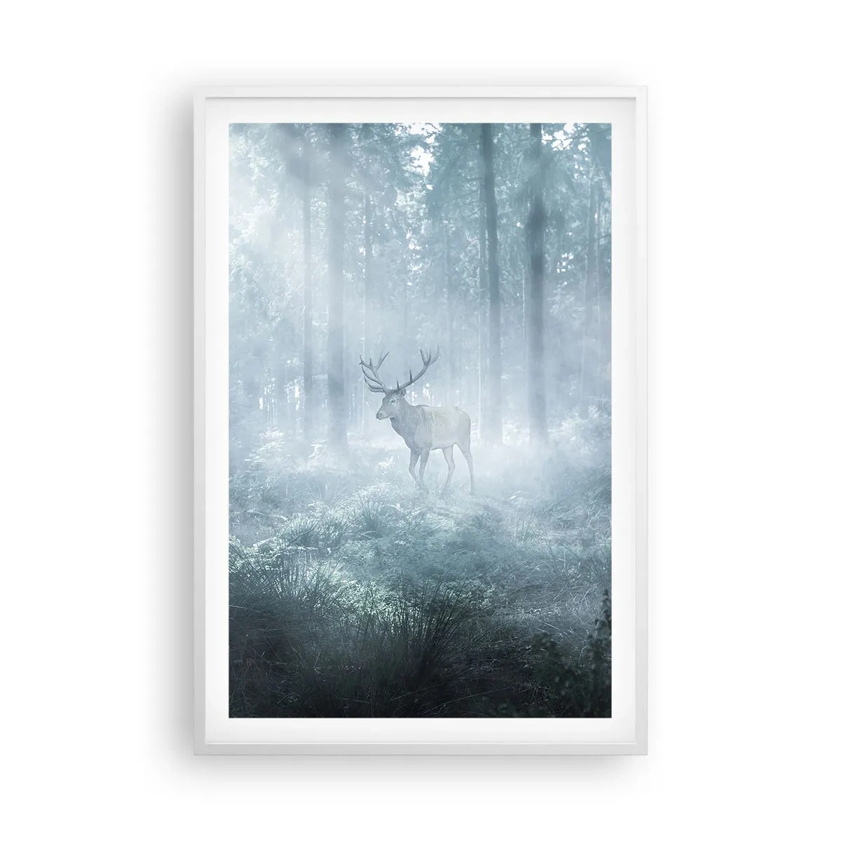 Affisch i vit ram - Morgonrond runt godset - 61x91 cm