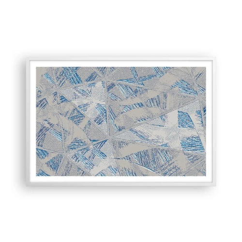 Affisch i vit ram - I en gråblå labyrint - 91x61 cm