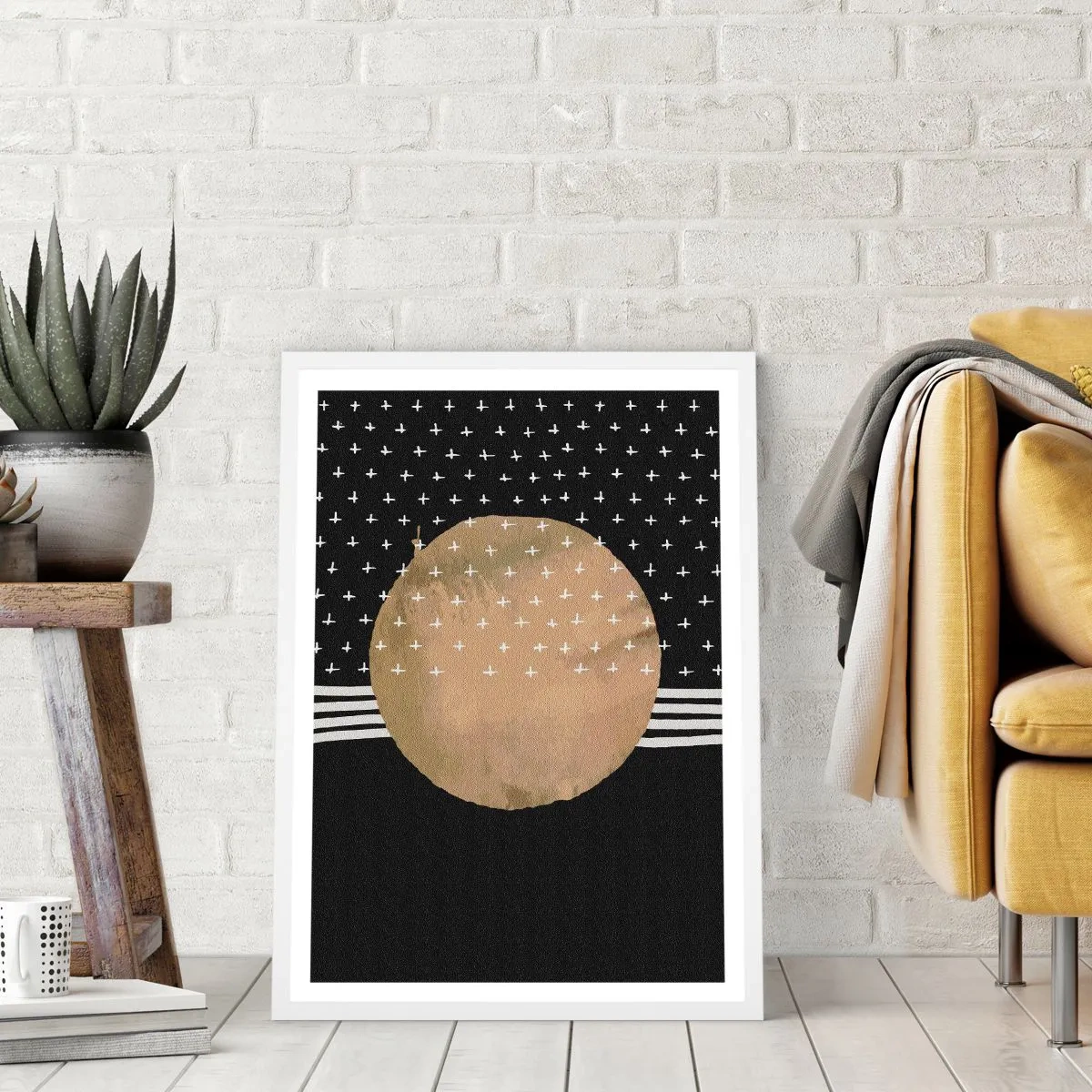 Affisch i vit ram - Komposition: galaxens flagga - 61x91 cm