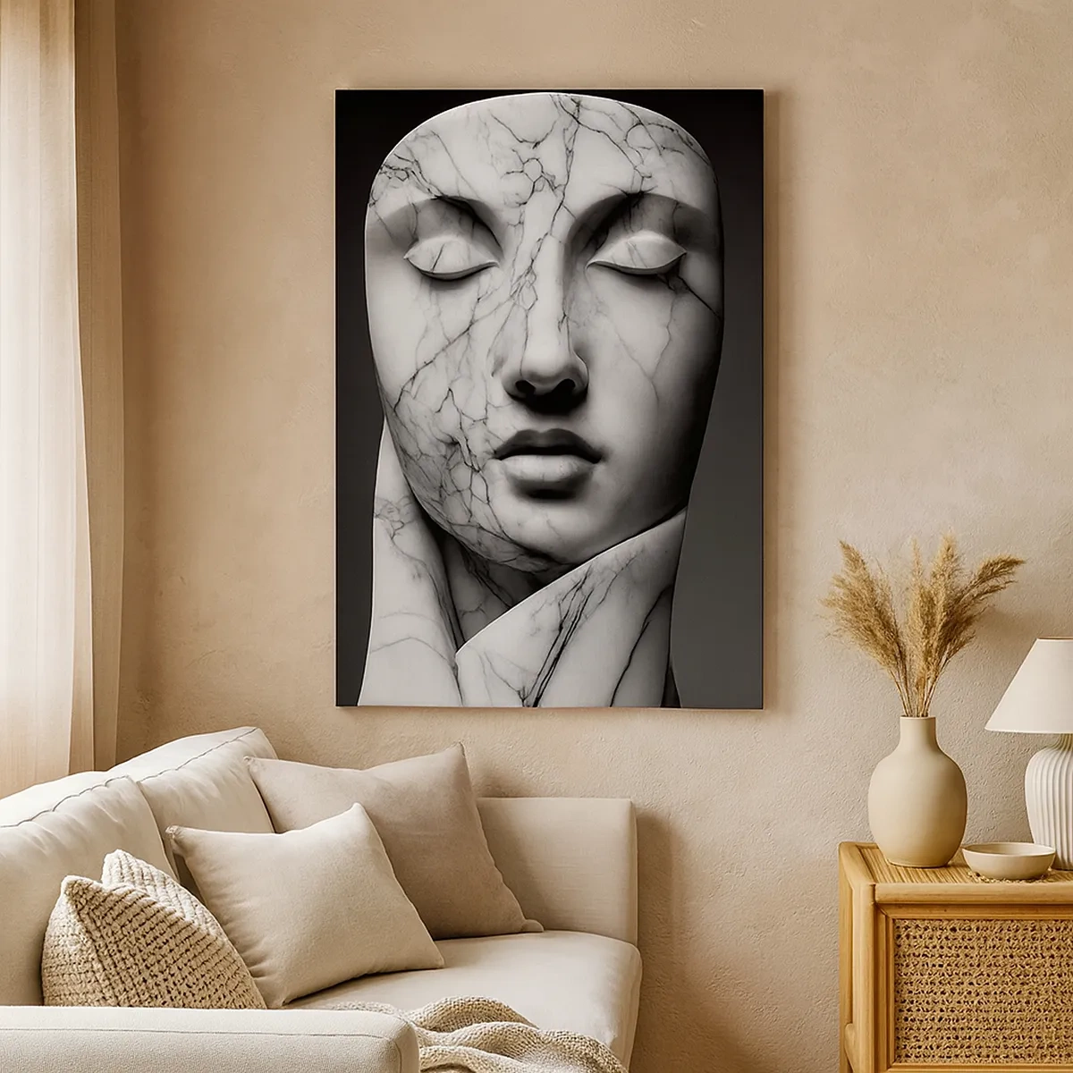 Canvastavla - Bild på duk - Marmorformer - 50x70 cm