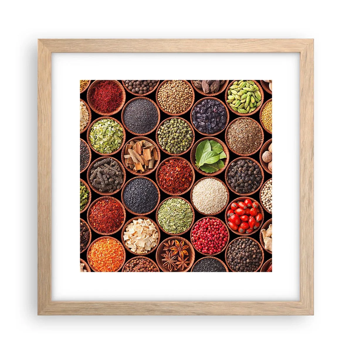 Affisch i ram av ljusek - Världens alla smaker - 30x30 cm