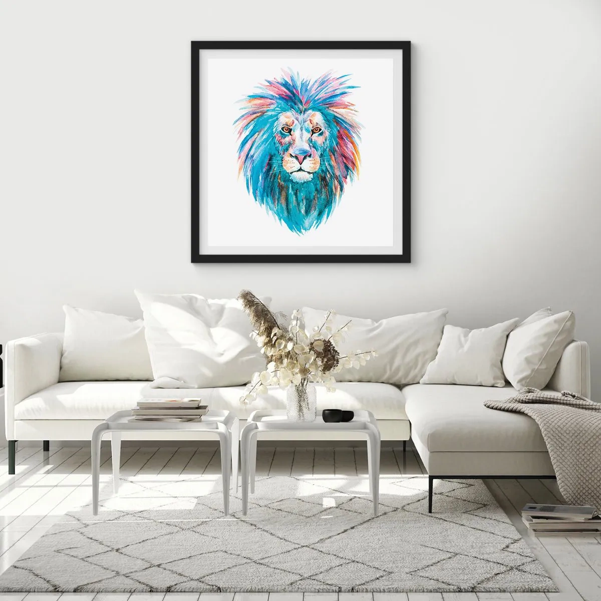 Affisch i svart ram - Elektrifierande aura - 60x60 cm