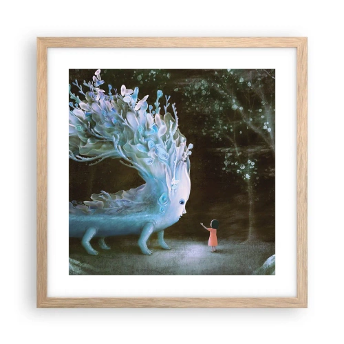 Affisch i ram av ljusek - Fantastiskt möte - 40x40 cm