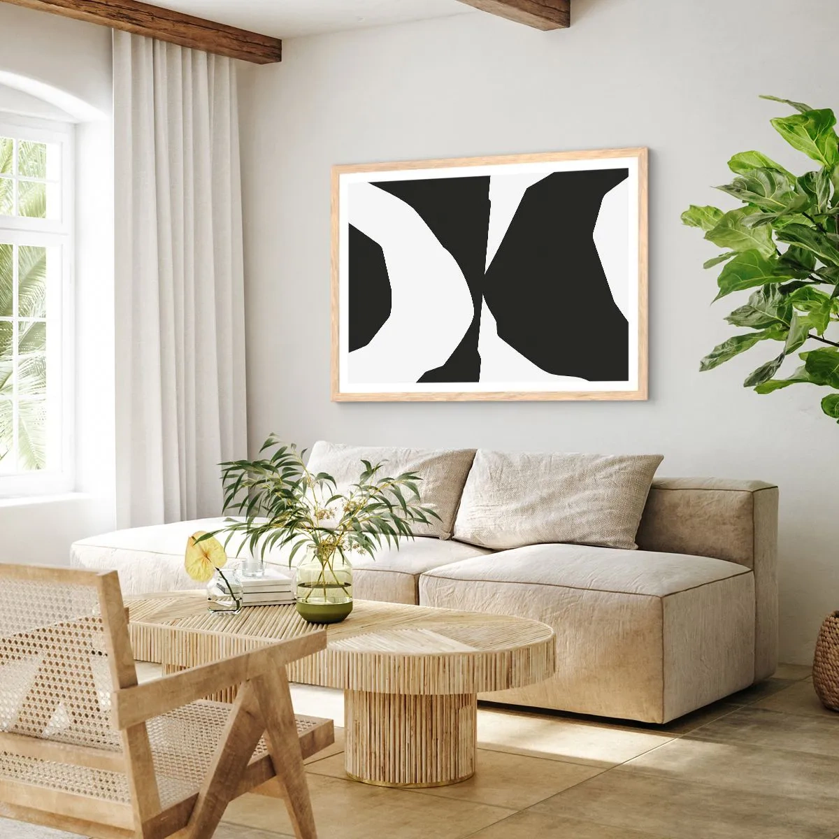 Affisch i ram av ljusek - Positiv-negativ - 70x50 cm