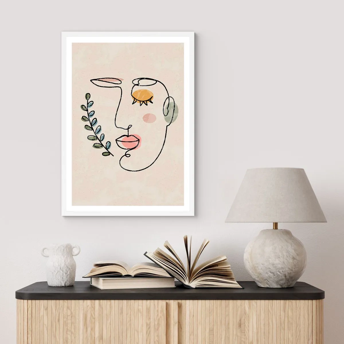 Affisch i vit ram - Återfunnet lugn  - 70x100 cm