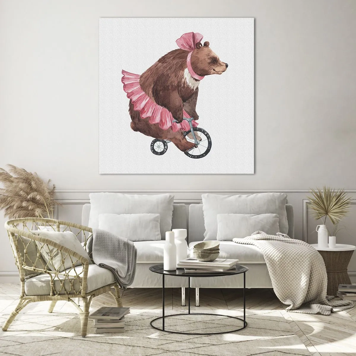 Glastavla - Bild på glas - Vilken cirkus! - 70x70 cm