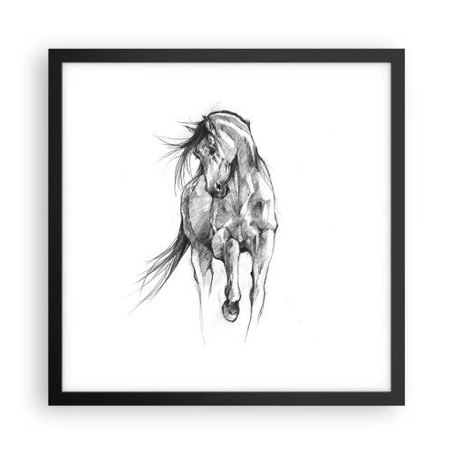 Affisch i svart ram - Elegant trav - 40x40 cm
