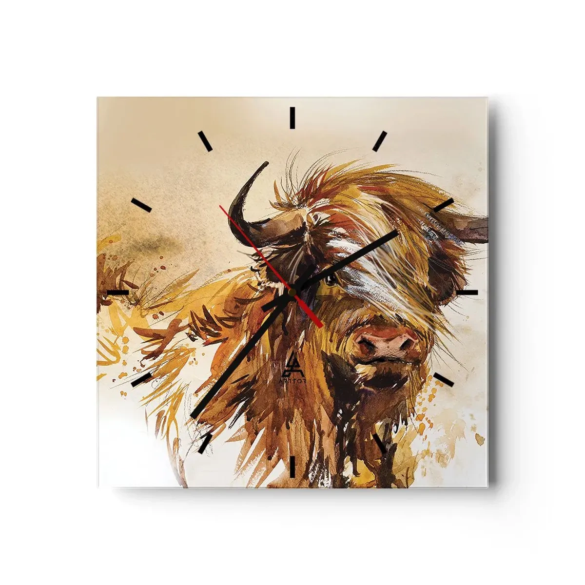 Väggklocka - Klocka på glas - Jägarens dröm - 40x40 cm