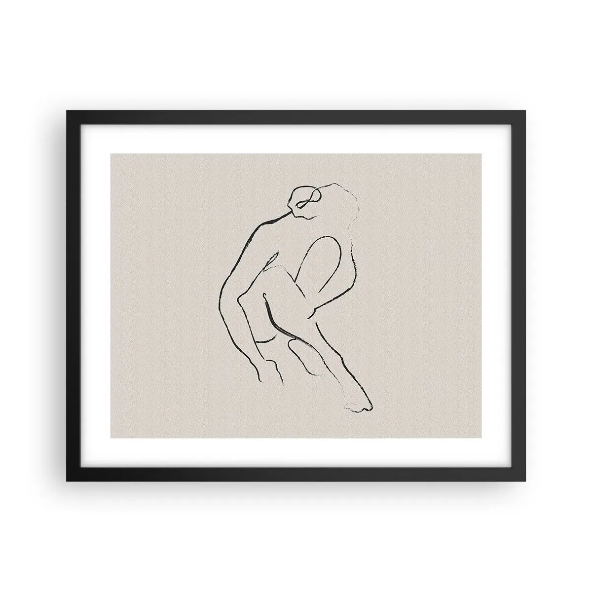 Affisch i svart ram - Intim skiss - 50x40 cm