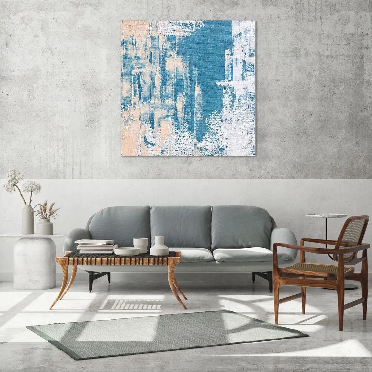 Glastavla - Bild på glas - Genom istapp - 40x40 cm