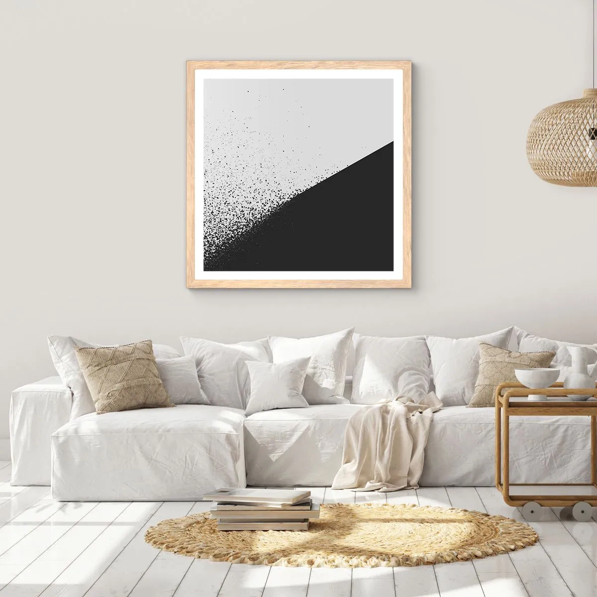 Affisch i ram av ljusek - Snabbare, mer - 50x50 cm