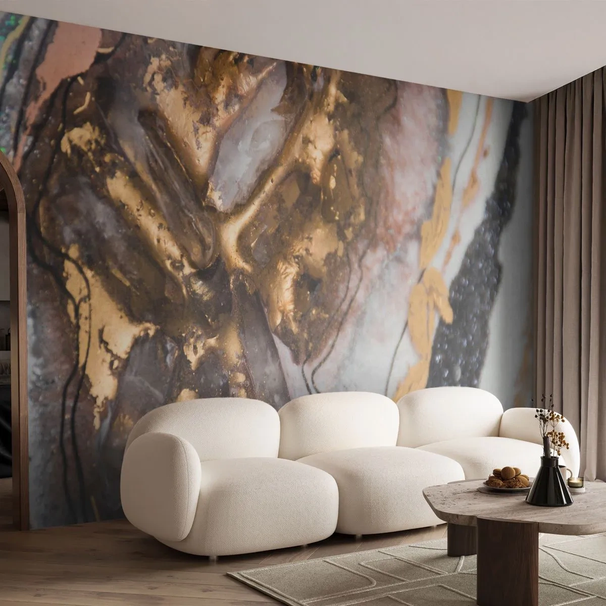 Fototapet Premium Sand - Jordens element - Abstraktion, Grafik, Bit - 300x210 cm