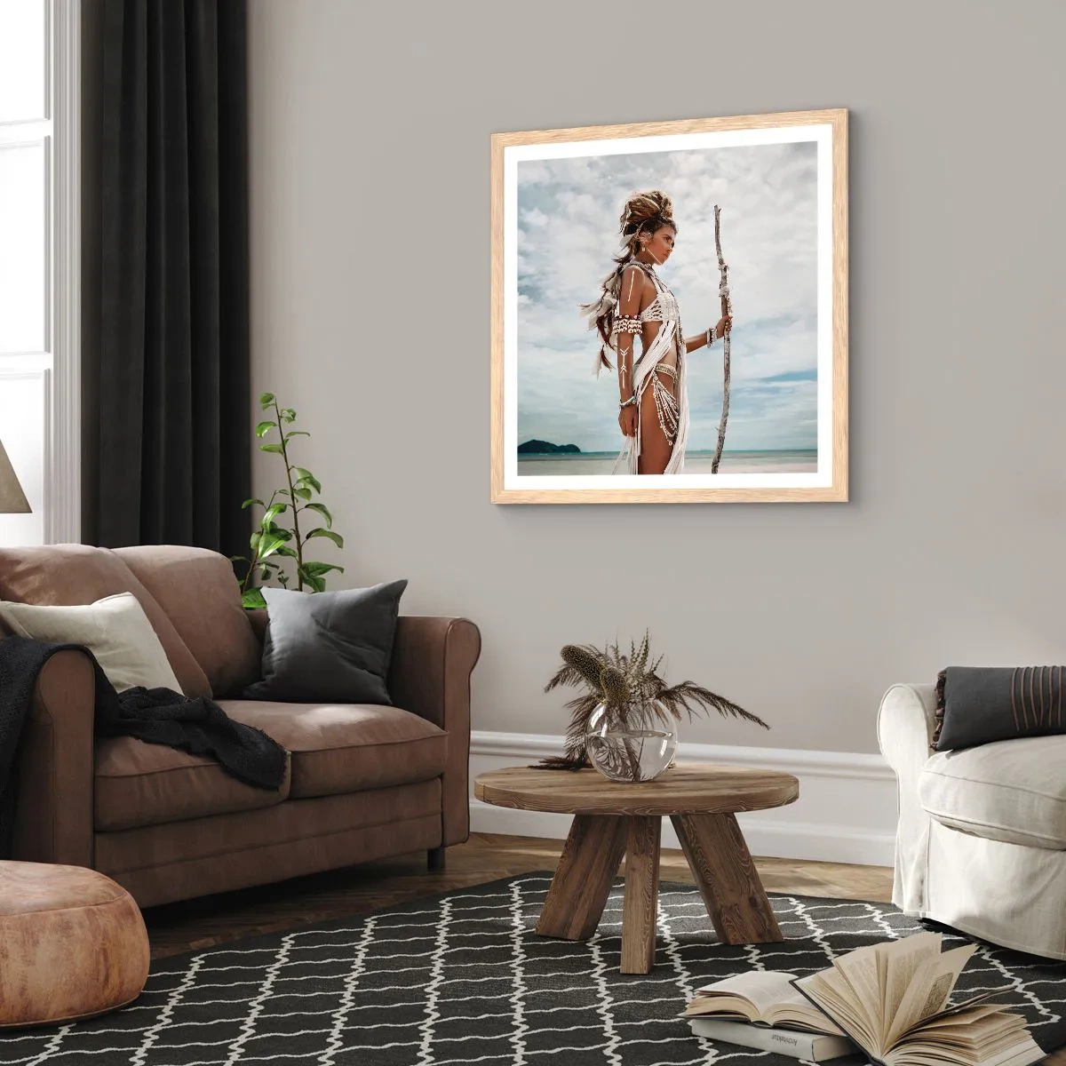 Affisch i ram av ljusek - Tropikens drottning - 40x40 cm