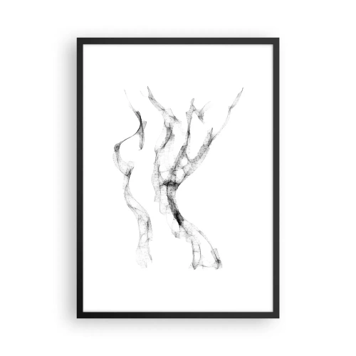 Affisch i svart ram - Abstrakt komposition i svartvit minimalism - 50x70cm - Vacker och stark - Modern väggdekoration för vardagsrum och sovrum ARTTOR