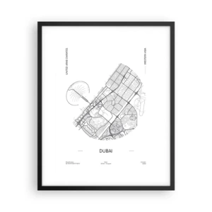 Affisch i svart ram - Dubais anatomi - 40x50 cm