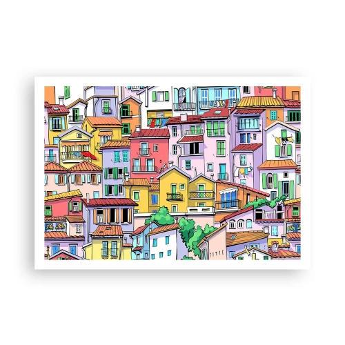 Affisch - Gladlynt stad - 100x70 cm