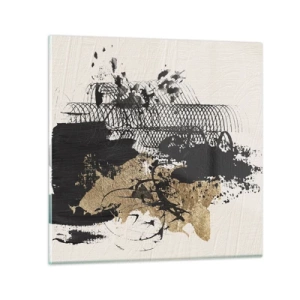 Glastavla - Bild på glas - Komposition med passion - 50x50 cm