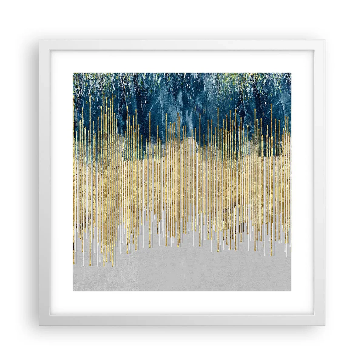 Affisch i vit ram - Förgylld gräns - 40x40 cm