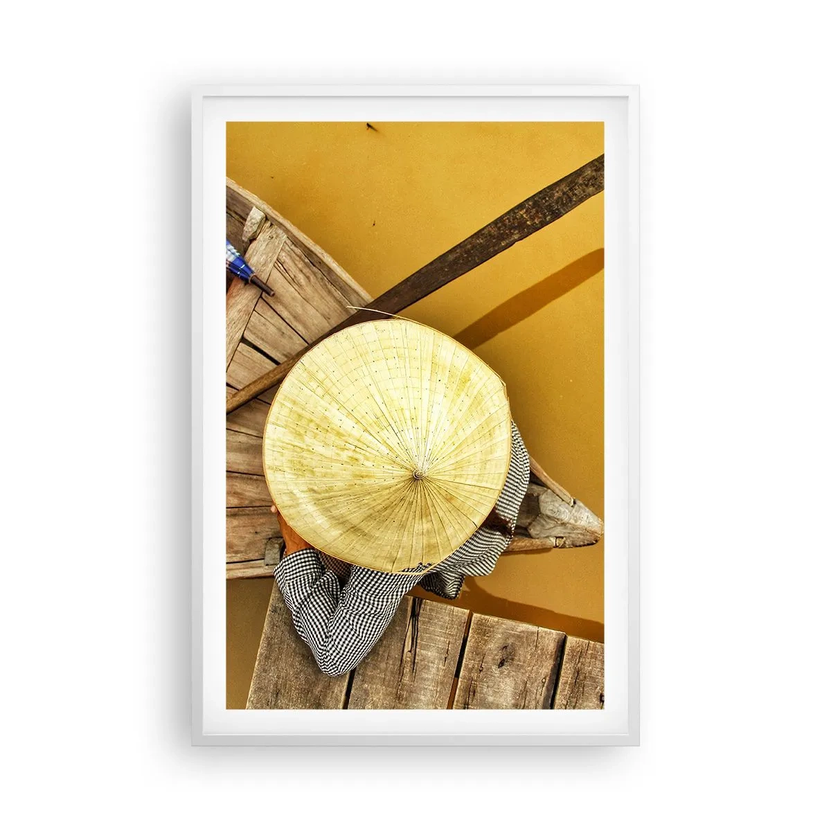 Affisch i vit ram - Liv på den gula floden - 61x91 cm