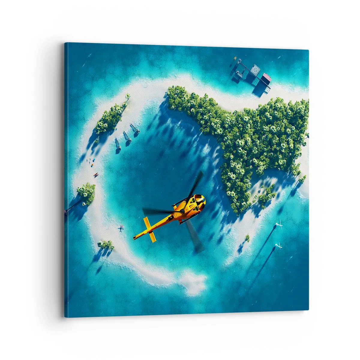 Canvastavla - Bild på duk - Köp dig en ö - 70x70 cm