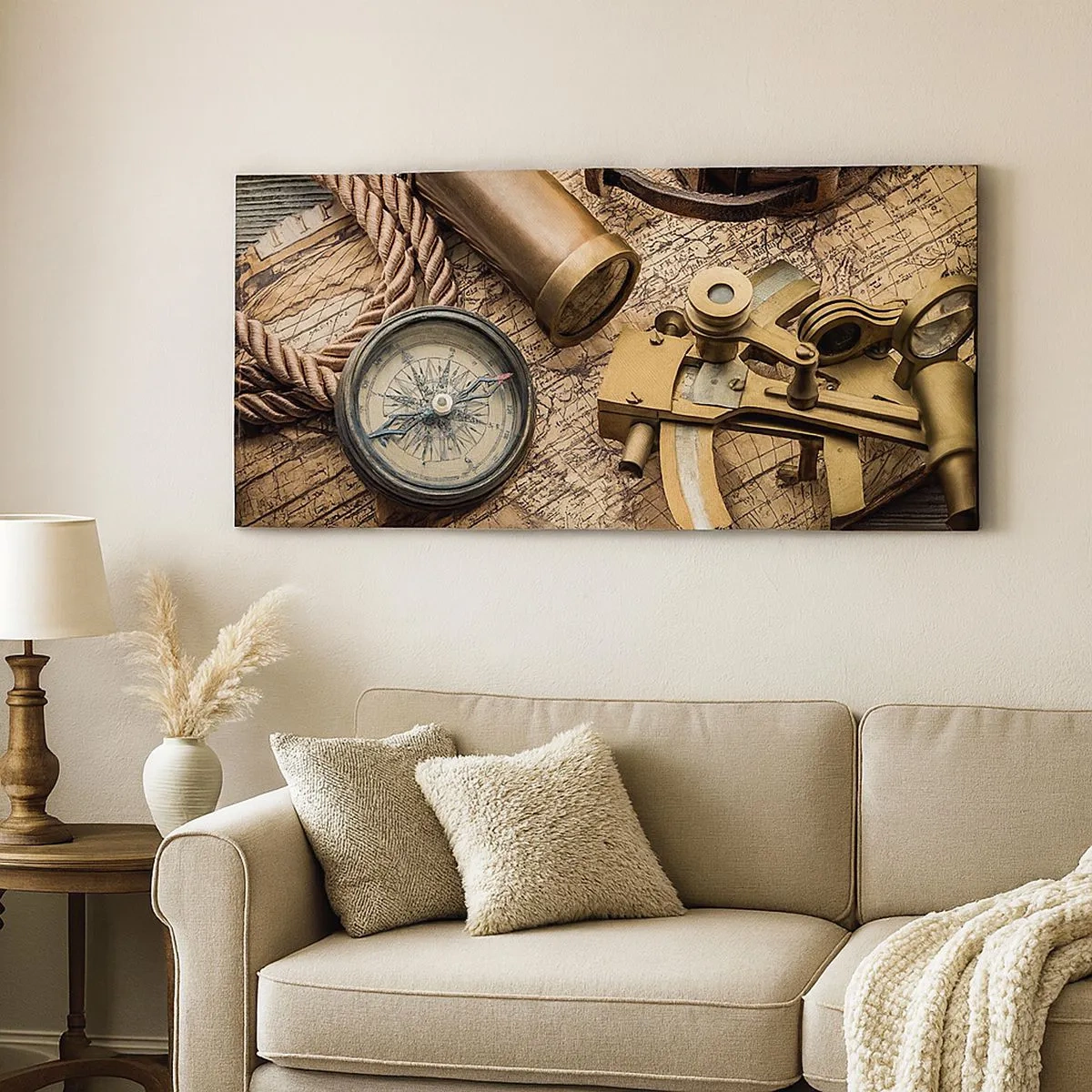 Canvastavla - Bild på duk - Sätt ut kursen - 100x40 cm