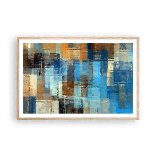 Affisch i ram av ljusek - Genom blåa gardinen - 91x61 cm