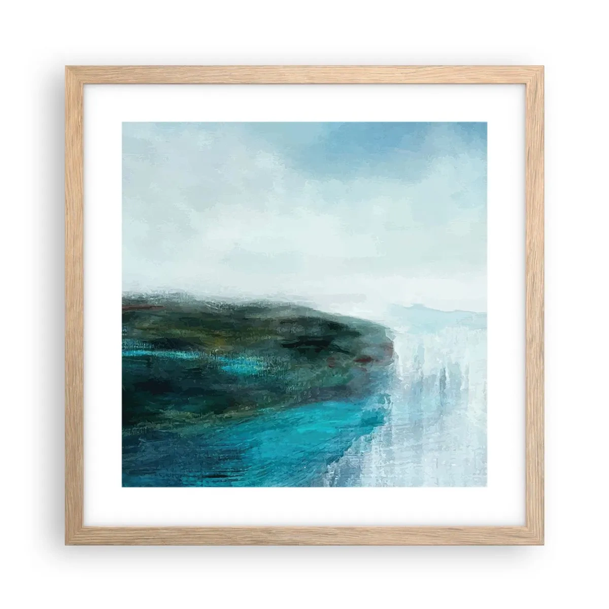 Affisch i ram av ljusek - Marin abstraktion - 40x40 cm