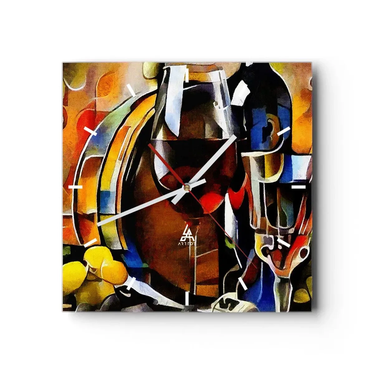 Väggklocka - Klocka på glas - Så blir världen färgglad - 30x30 cm
