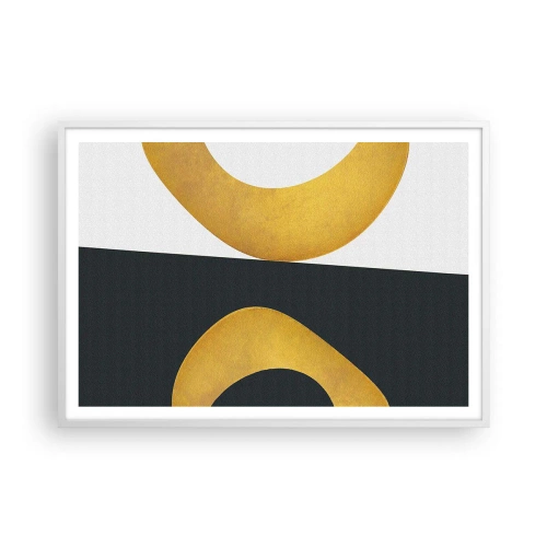 Affisch i vit ram - Öfr det första: guld - 100x70 cm
