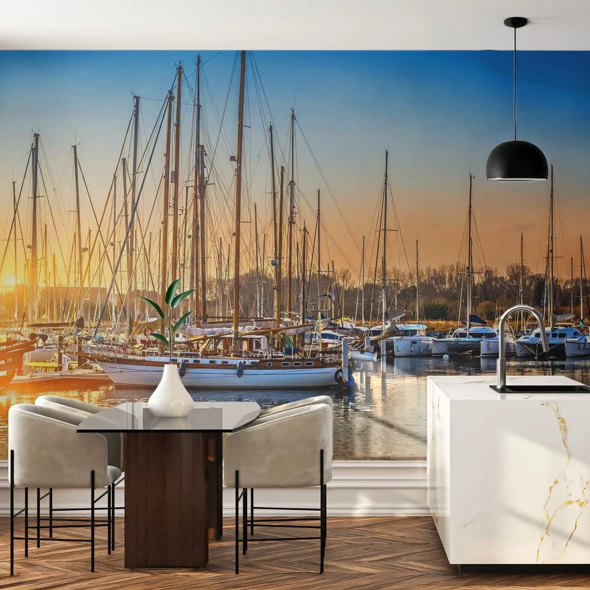 Fototapet Premium Sand - Vinden måste också sova - Landskap, Marina, Segelbåt - 100x70 cm