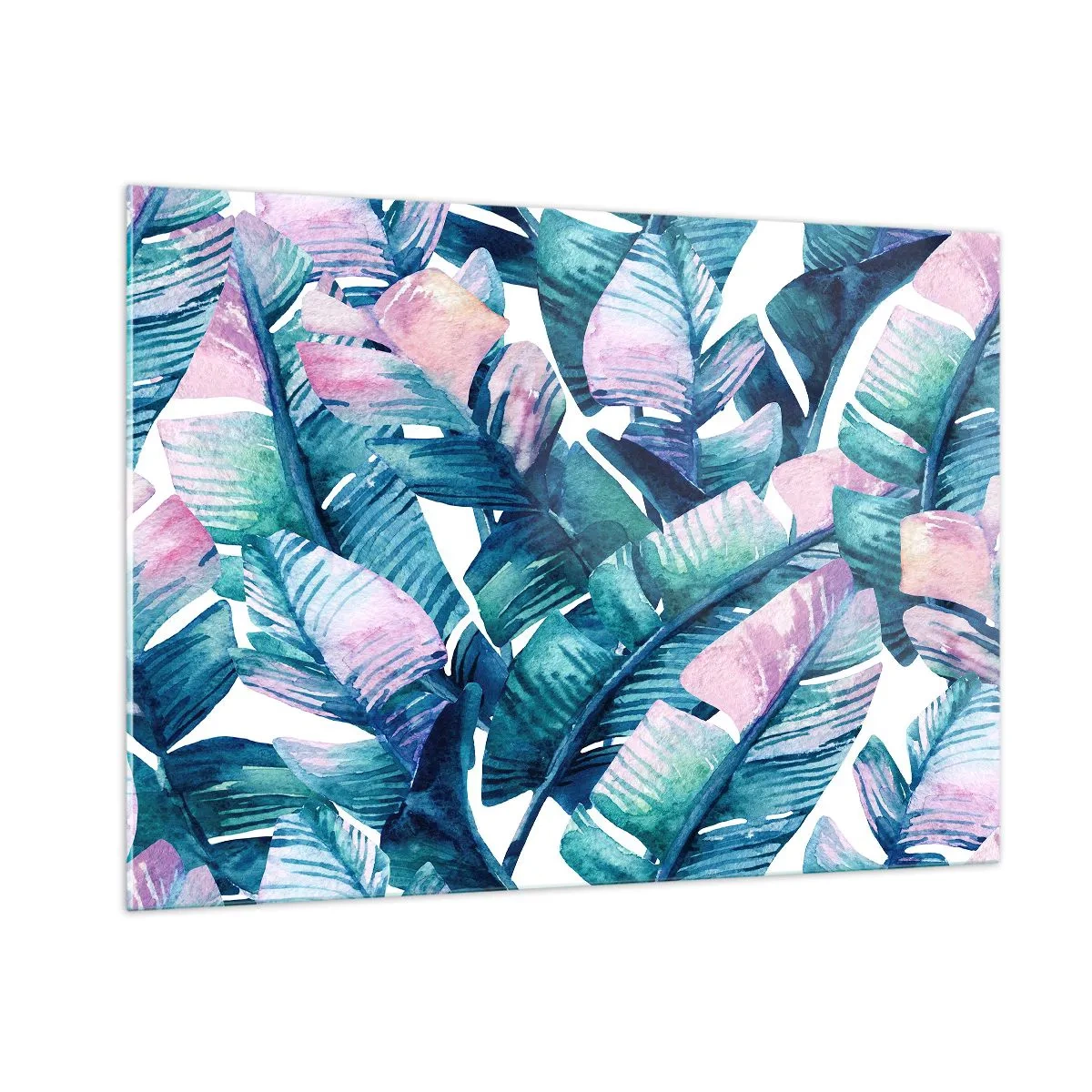 Glastavla - Bild på glas - I bananträdgård - 100x70 cm
