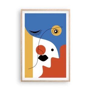 Affisch i ram av ljusek - Dekonstruerat porträtt - 61x91 cm