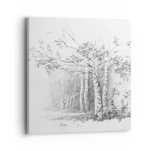 Canvastavla - Bild på duk - Björkskogens ljus - 30x30 cm