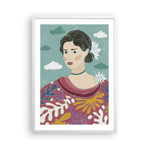 Affisch i vit ram - Med melankoli i blicken - 50x70 cm