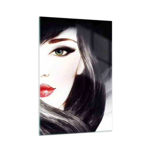 Glastavla - Bild på glas - Safirfärgad blick - 70x100 cm