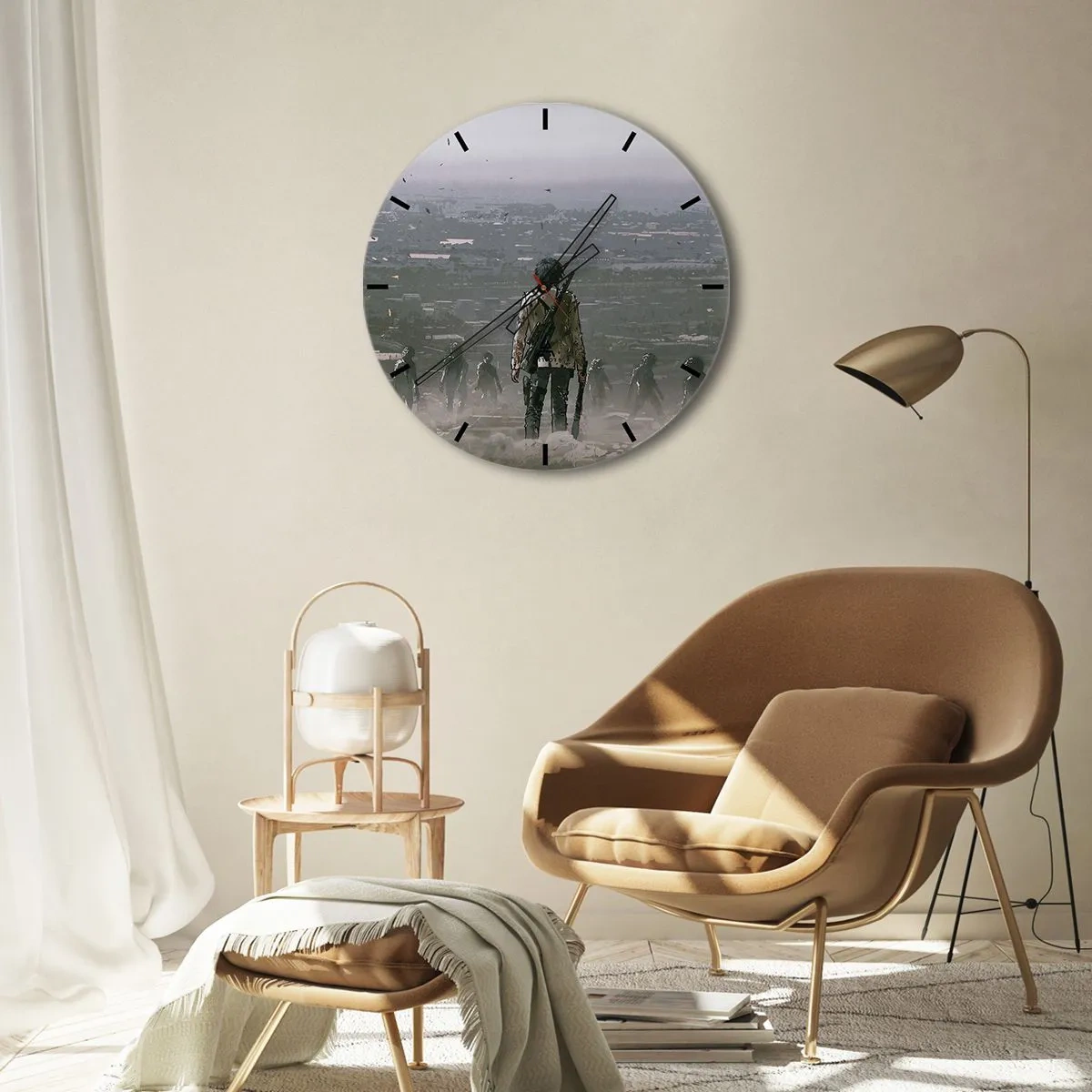 Väggklocka - Klocka på glas - Den siste rättvise? - 40x40 cm