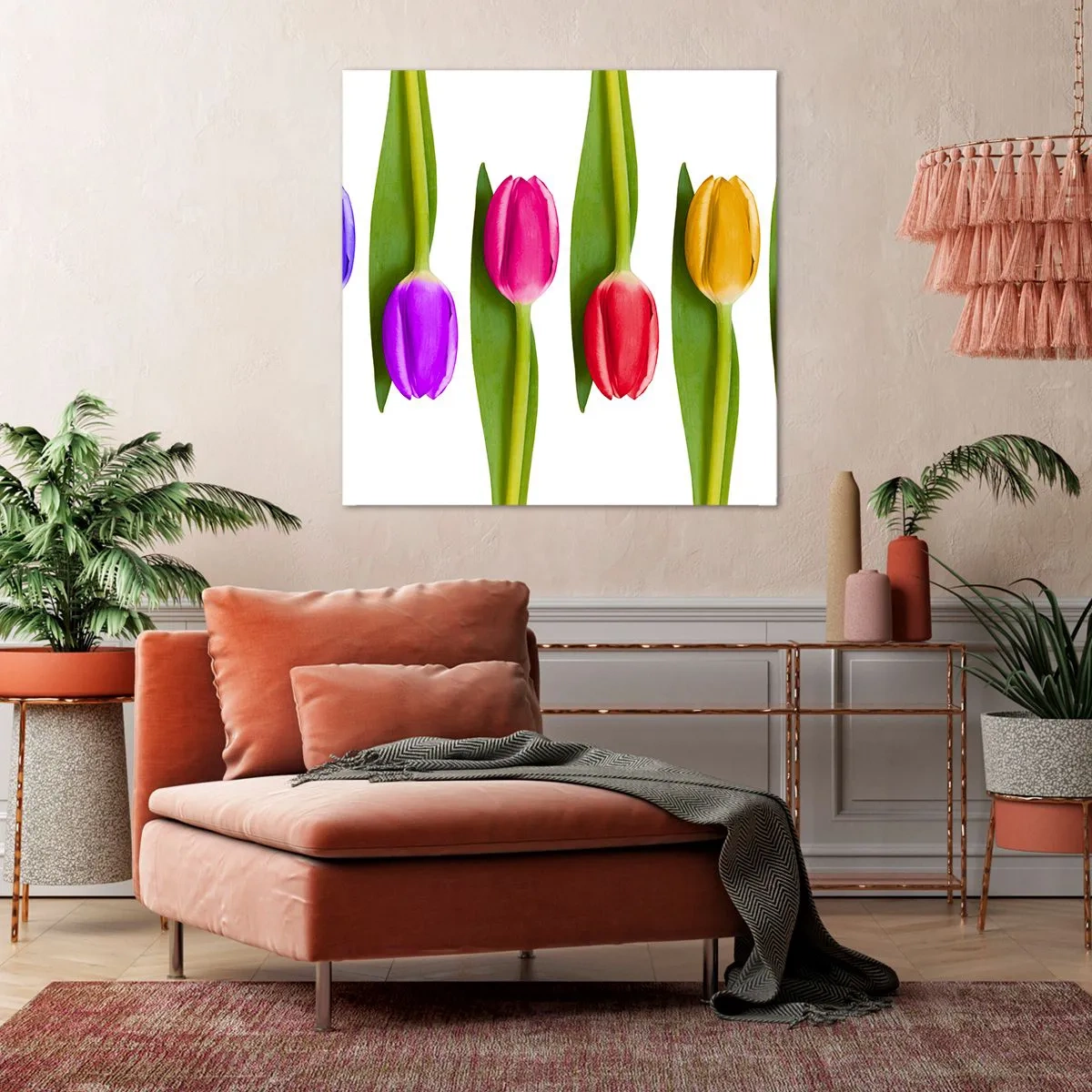 Canvastavla - Bild på duk - Regnbågskomposition - 50x50 cm