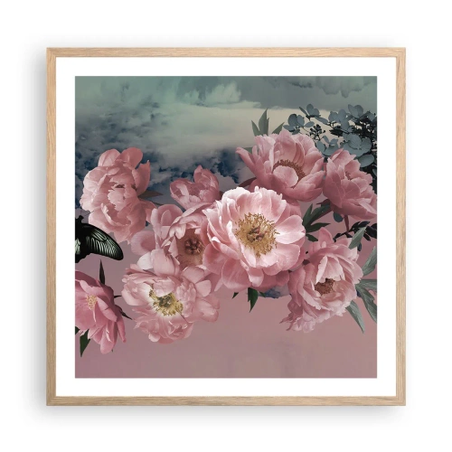 Affisch i ram av ljusek - Romantikens höjdpunkt - 60x60 cm